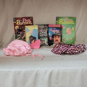 Pink Panther 2 comics,vhs, dvd movies cookie cutter and hats